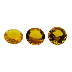 14.61 ctw.Natural Round Cut Citrine Quartz Parcel of Three