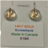 Image 3 : 14K Yellow Gold Heart Shaped Earrings, Made in Canada, Suggested Retail Value $200
