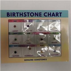 Genuine Gemstone - Birthstone Chart , Made in Canada, Suggested Retail Value $300