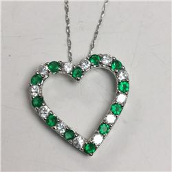 Silver Stimulated Emerald Necklace, Made in Canada, Suggested Retail Value $100