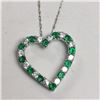 Image 1 : Silver Stimulated Emerald Necklace, Made in Canada, Suggested Retail Value $100