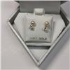 Image 2 : 14K White Gold Fresh Water Pearl Cubic Zirconia Earrings, Made in Canada, Suggested Retail Value $20