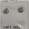 Image 1 : 14K White Gold 2 Diamond(0.3ct) Earrings, Made in Canada, Appraised Retail $1175