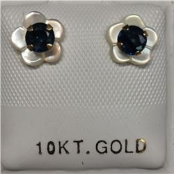 10K Yellow Gold 2 Sapphire(0.66ct) Earrings, Made in Canada, Suggested Retail Value $160