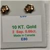 Image 3 : 10K Yellow Gold 2 Sapphire(0.66ct) Earrings, Made in Canada, Suggested Retail Value $160