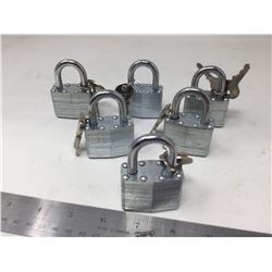 Lot of Padlock and Keys (6)