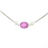 18K White Gold 16" 1.37 ctw GIA Pink Sapphire & Diamond Pendant Necklace