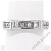 Image 4 : 14kt White Gold 0.71 ctw Princess and Round Diamond Squared Band Ring