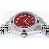 Image 6 : Rolex Ladies Stainless Steel Red Diamond & Ruby Datejust Wristwatch