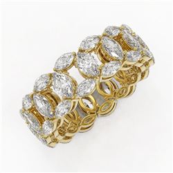 7.42 ctw Marquise Cut Diamond Eternity Band 18K Yellow Gold