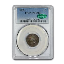 1885 Indian Head Cent PR-67 PCGS CAC (Brown)