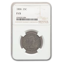 1806 Draped Bust Quarter Fine-15 NGC