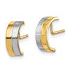 Image 2 : 14k w/Rhodium Half Circle Post Earrings - 39 mm
