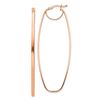 Image 1 : 14k Rose Gold Polished Oval Dangle Hoop Earrings - 3 mm
