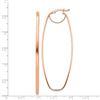 Image 2 : 14k Rose Gold Polished Oval Dangle Hoop Earrings - 3 mm