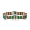 Image 1 : 32.98 ctw Emerald & Diamond Bracelet 14K Rose Gold