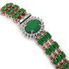 Image 3 : 32.98 ctw Emerald & Diamond Bracelet 14K Rose Gold