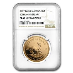2017 South Africa 1 oz Proof Gold Krugerrand PF-69 NGC