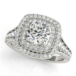 1.65 ctw Certified VS/SI Diamond Halo Ring 18k White Gold