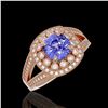 Image 1 : 2.74 ctw Certified Tanzanite & Diamond Victorian Ring 14K Rose Gold