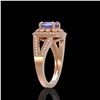 Image 3 : 2.74 ctw Certified Tanzanite & Diamond Victorian Ring 14K Rose Gold