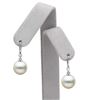 Image 1 : White South Sea Pearl and Diamond Bezel Dangle Earrings
