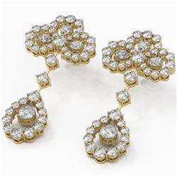 6.5 ctw Pear Cut Diamond Designer Earrings 18K Yellow Gold