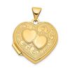 Image 1 : 14k Yellow Gold Double Heart Locket - 24 mm