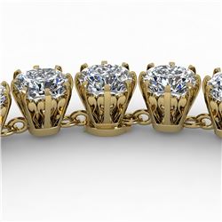 28 ctw Oval SI Certified Diamond Necklace 18K Yellow Gold