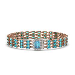 26.02 ctw Swiss Topaz & Diamond Bracelet 14K Rose Gold