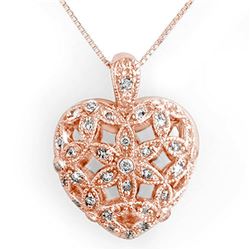 0.70 ctw Certified VS/SI Diamond Necklace 14k Rose Gold