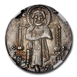 Venice Silver Grosso Pietro Gradenigo (1289-1311 AD) MS-63 NGC