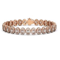 12.2 ctw Oval Cut Diamond Micro Pave Bracelet 18K Rose Gold