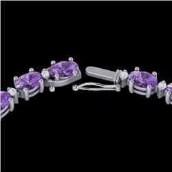 46.5 ctw Amethyst & VS/SI Diamond Eternity Necklace 10k White Gold