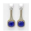 Image 1 : 12.28 ctw Sapphire & Diamond Earrings 18K Yellow Gold