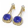 Image 3 : 12.28 ctw Sapphire & Diamond Earrings 18K Yellow Gold