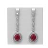 Image 1 : 18.83 ctw Ruby & Diamond Earrings 18K White Gold