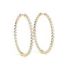 Image 2 : 2.75 ctw Diamond VS/SI 37 MM Hoop Earrings 14k Yellow Gold