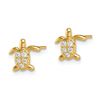 Image 2 : 14k Cubic Zirconia Turtle Post Earrings - 39 mm