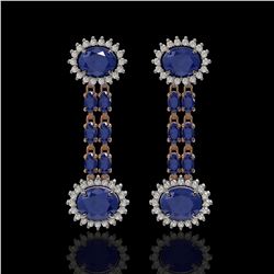 10.23 ctw Sapphire & Diamond Earrings 14K Rose Gold