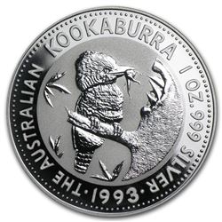 1993 Australia 1 oz Silver Kookaburra BU