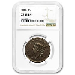 1816 Large Cent XF-45 NGC (Brown)