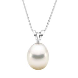 White South Sea Drop-Shape Classic Solitaire Pearl Pendant