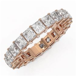5.46 ctw Princess Cut Diamond Eternity Ring 18K Rose Gold
