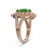 Image 3 : 4.12 ctw Jade & Diamond Victorian Ring 14K Rose Gold