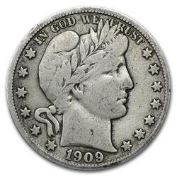 1909-S Barber Half Dollar VF