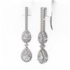 Image 3 : 2.5 ctw Pear Cut Diamond Designer Earrings 18K White Gold