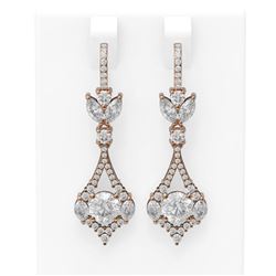 5.27 ctw Diamond Earrings 18K Rose Gold