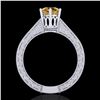 Image 3 : 1 ctw Intense Fancy Yellow Diamond Art Deco Ring 18k White Gold