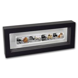 2018 Tuvalu 4-Coin 1 oz Silver Proof Lunar Dog Set (Rectangle)